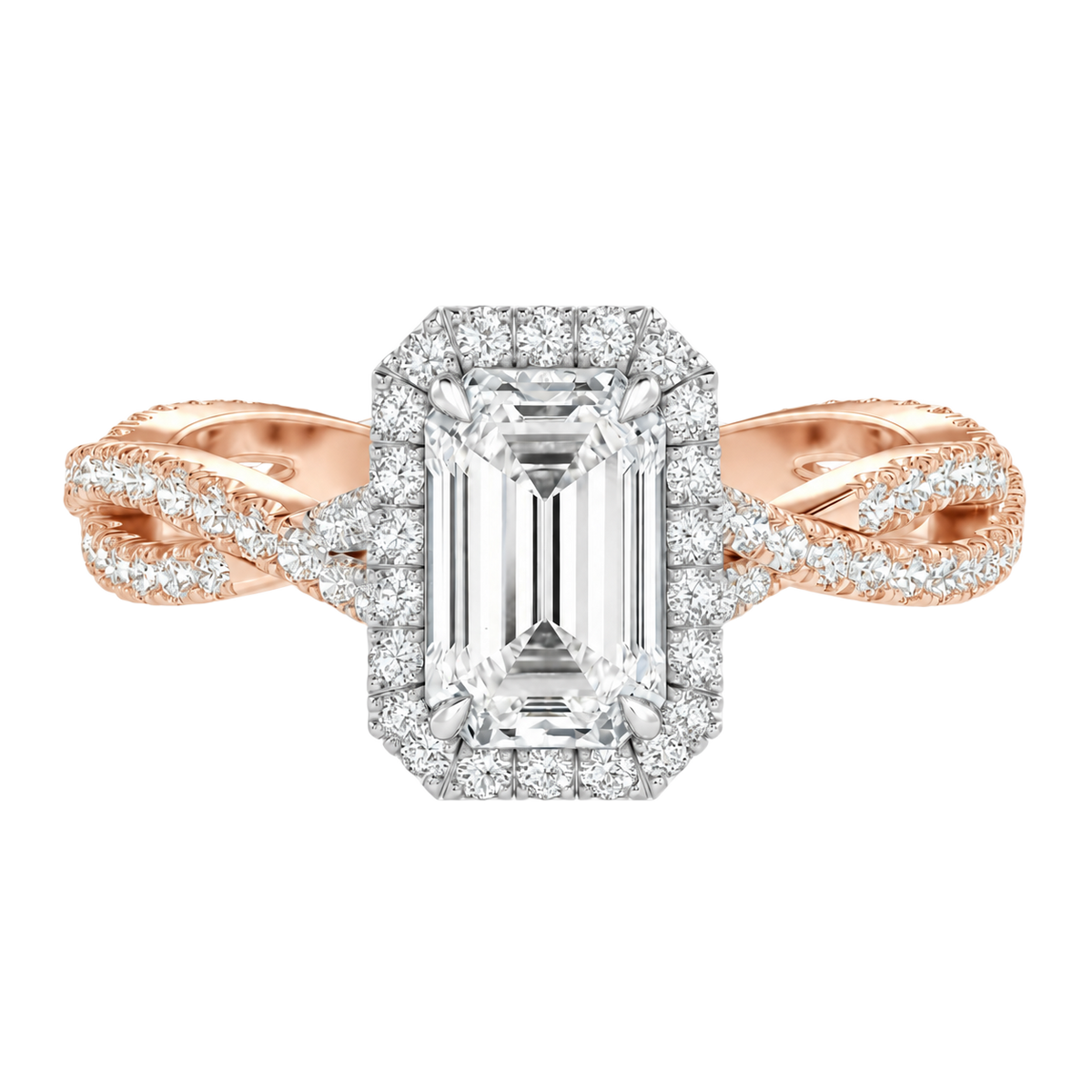 Braid - Emerald - Rose/White Tone - Pavé