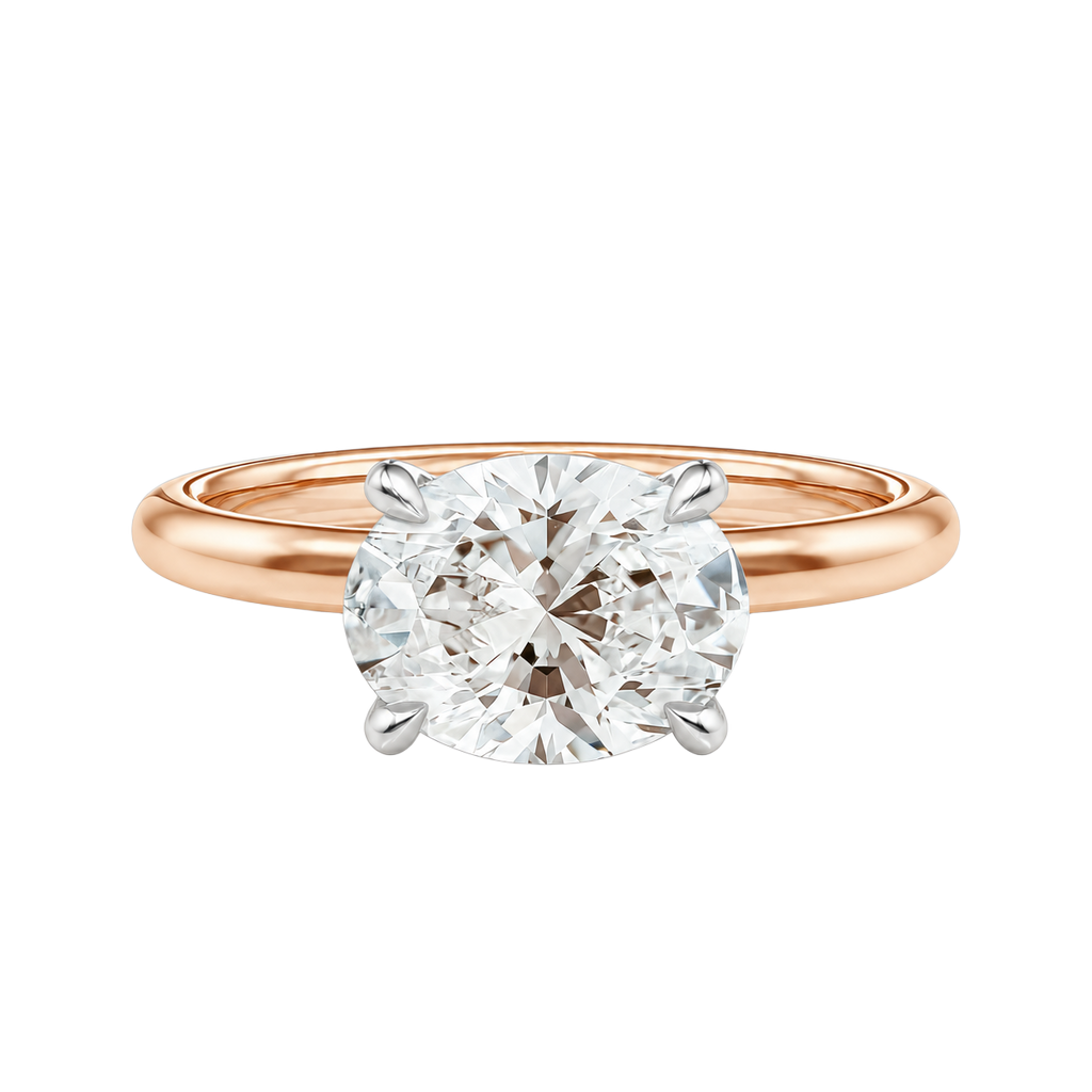 Meridian - Oval - Rose/White Tone - Plain