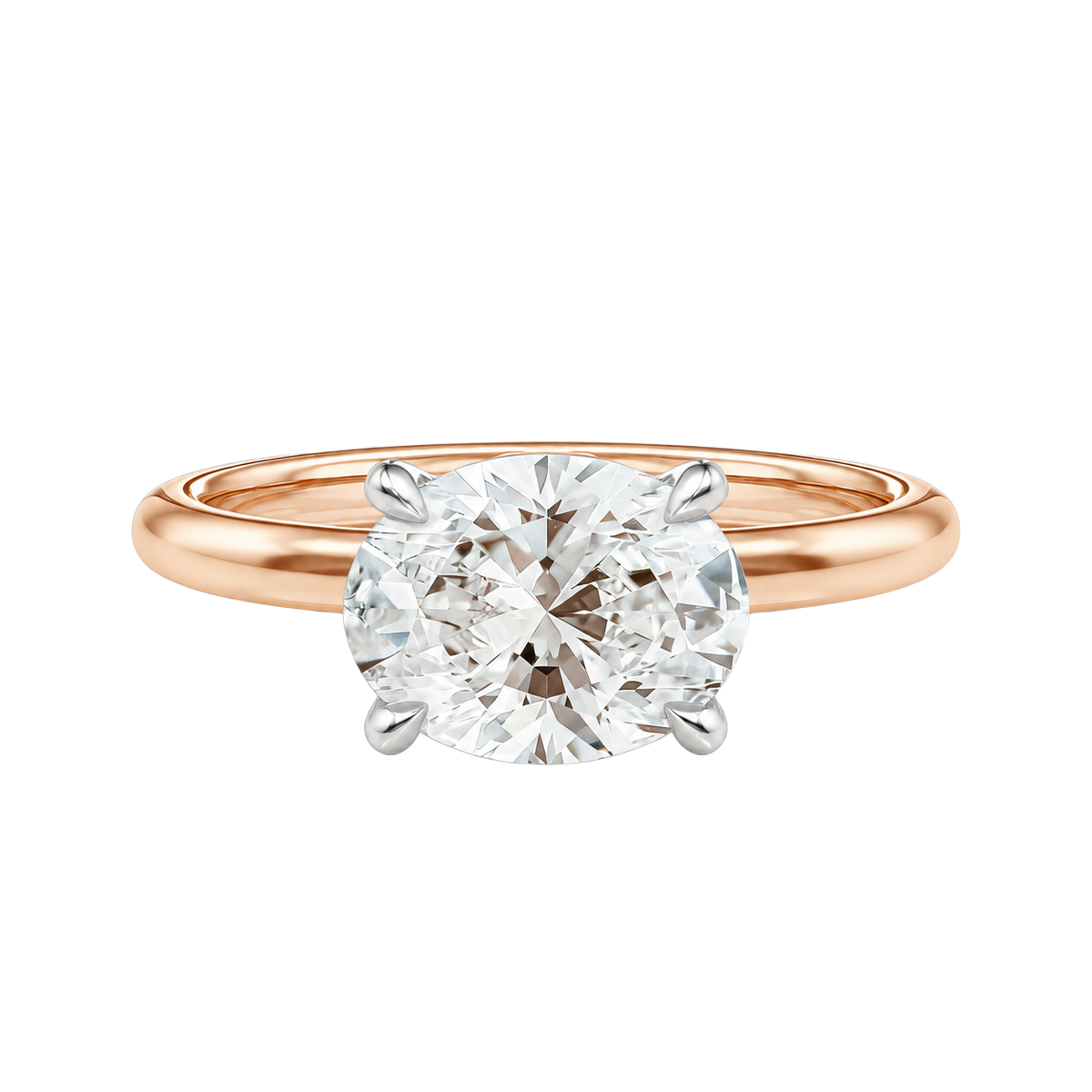 Meridian - Oval - Rose/White Tone - Plain