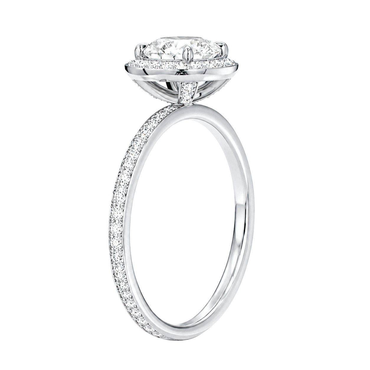 Deneuve - Round - White Gold - Pavé