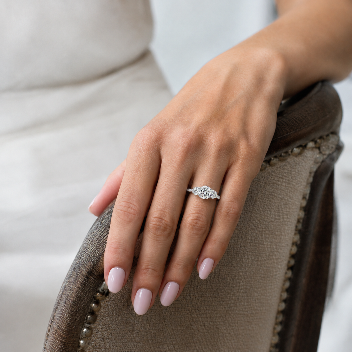 Trinity - Round - Platinum - Pavé