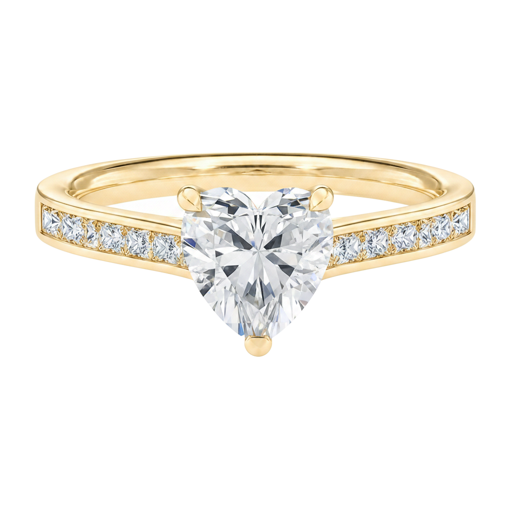 Basilica - Heart - Yellow Gold - Channel