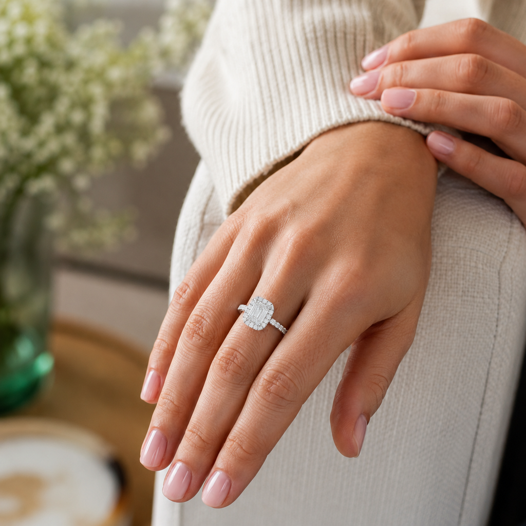 Cordelia - Emerald - Platinum - Pavé