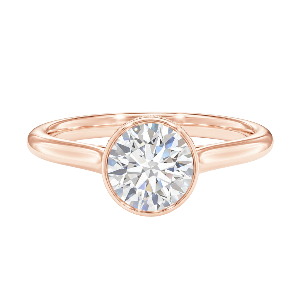 Solenne - Round - Rose Gold - Plain