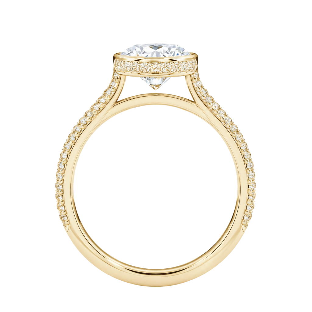 Solenne - Marquise - Yellow Gold - Pavé