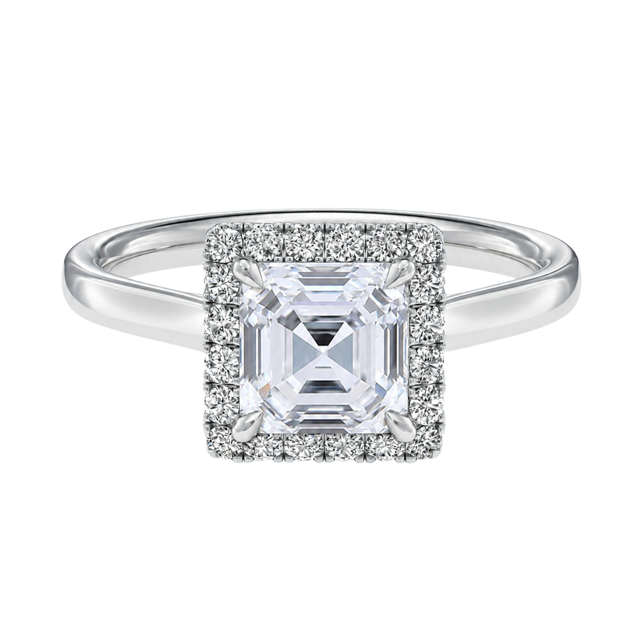 Cordelia - Asscher - White Gold - Plain