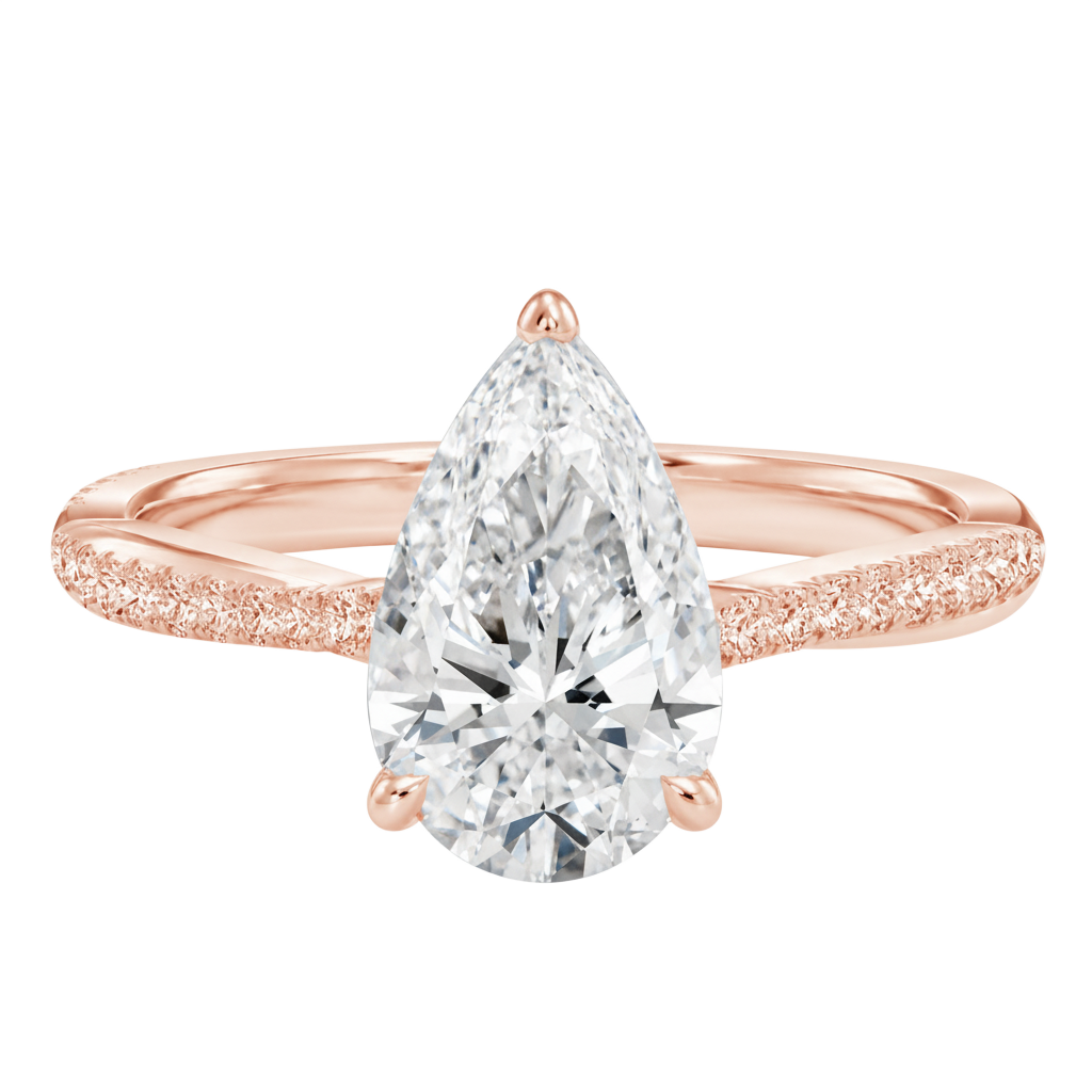 Wreath - Pear - Rose Gold - Pavé
