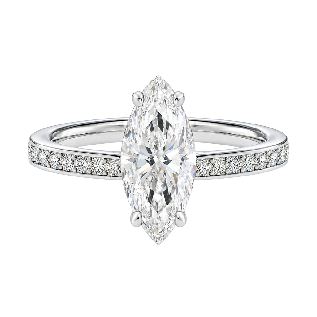 Talia - Marquise - White Gold - Channel