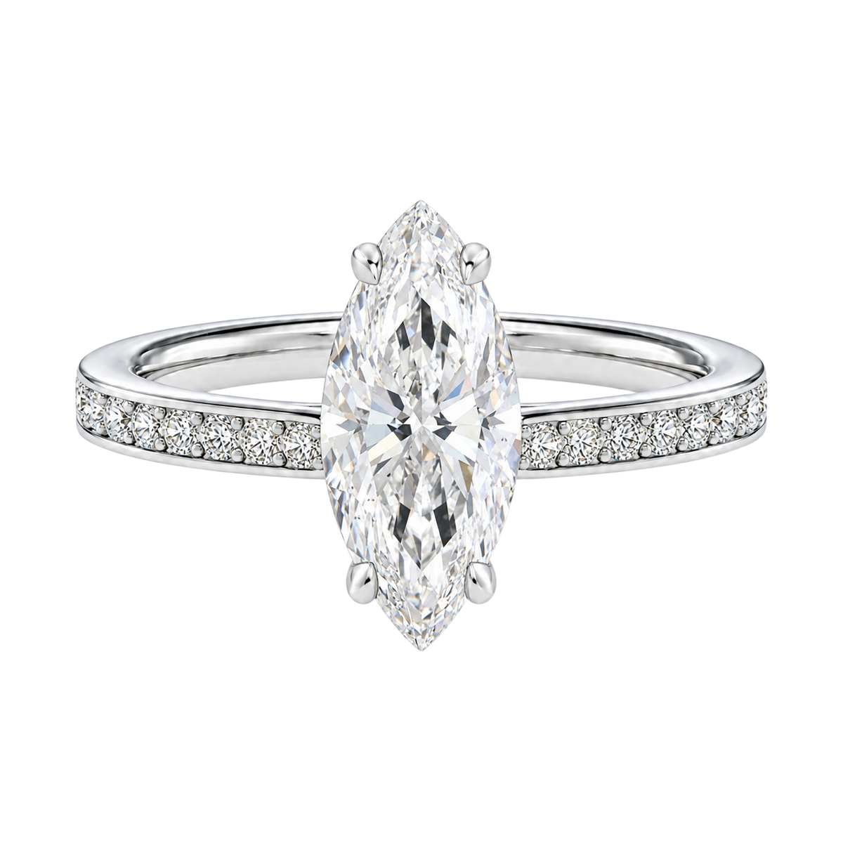 Talia - Marquise - White Gold - Channel