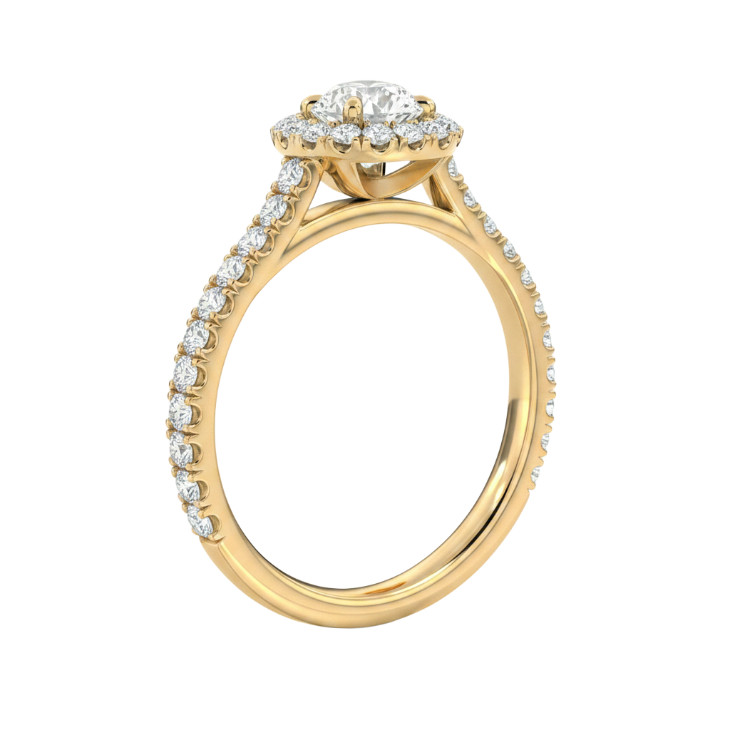 Cordelia - Pear - Yellow Gold - Pavé