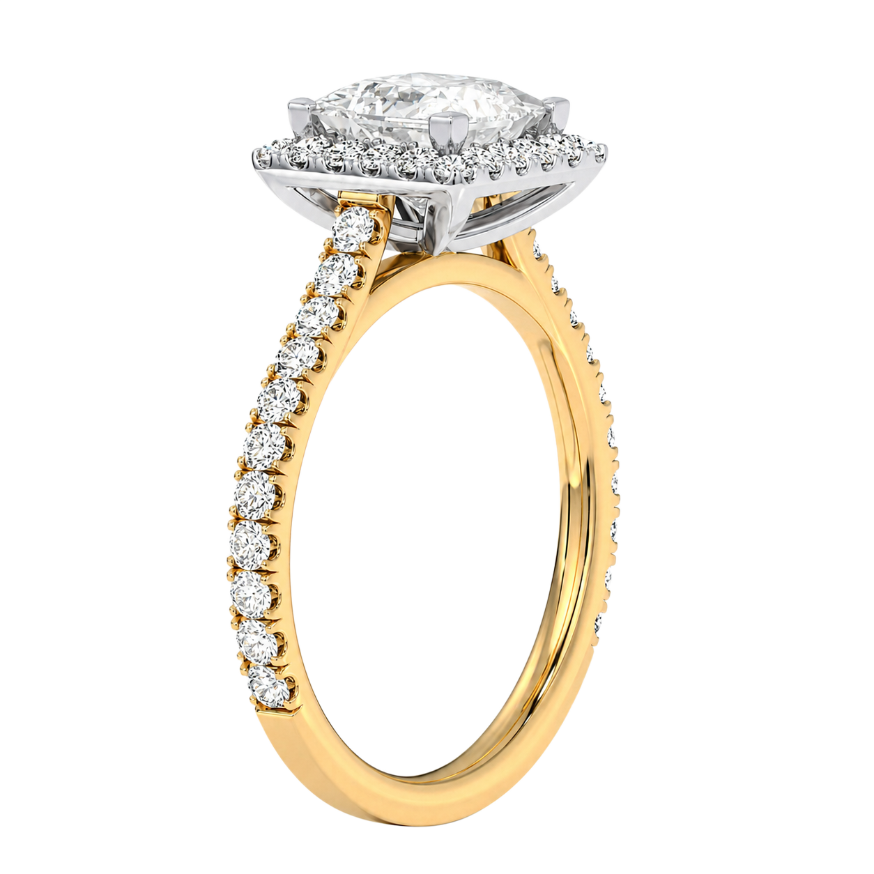 Cordelia - Princess - Yellow / White Tone - Pavé