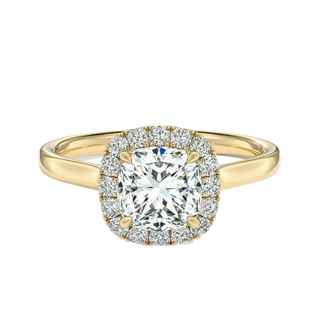 Cordelia - Cushion - Yellow Gold - Plain