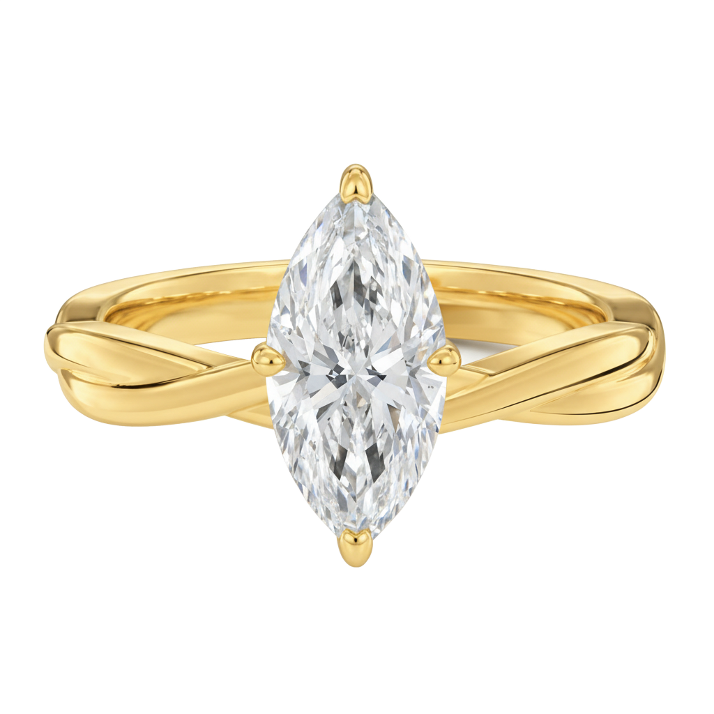 Wreath - Marquise - Yellow Gold - Plain