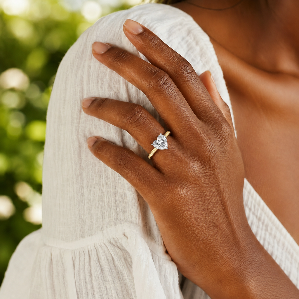 Basilica - Heart - Yellow/White Tone - Pavé