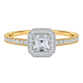 Deneuve - Asscher - Yellow/White Tone - Pavé