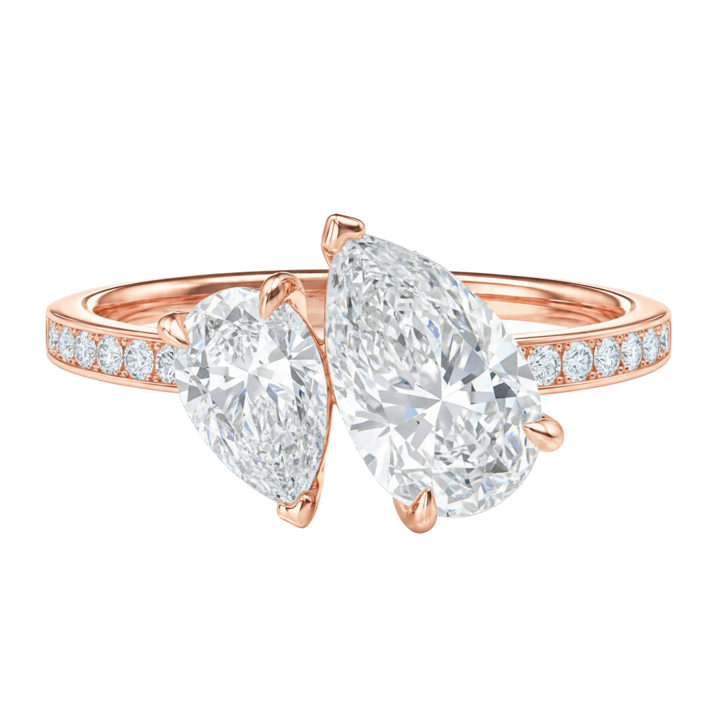 Duo - Pear - Rose Gold - Channel