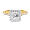 Cordelia - Asscher - Yellow / White Tone - Pavé