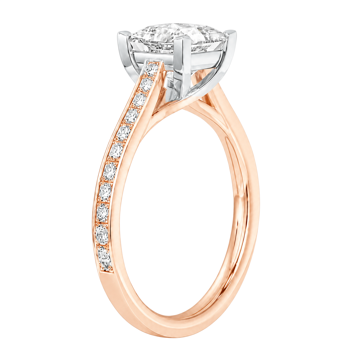 Basilica - Asscher - Rose/White Tone - Channel