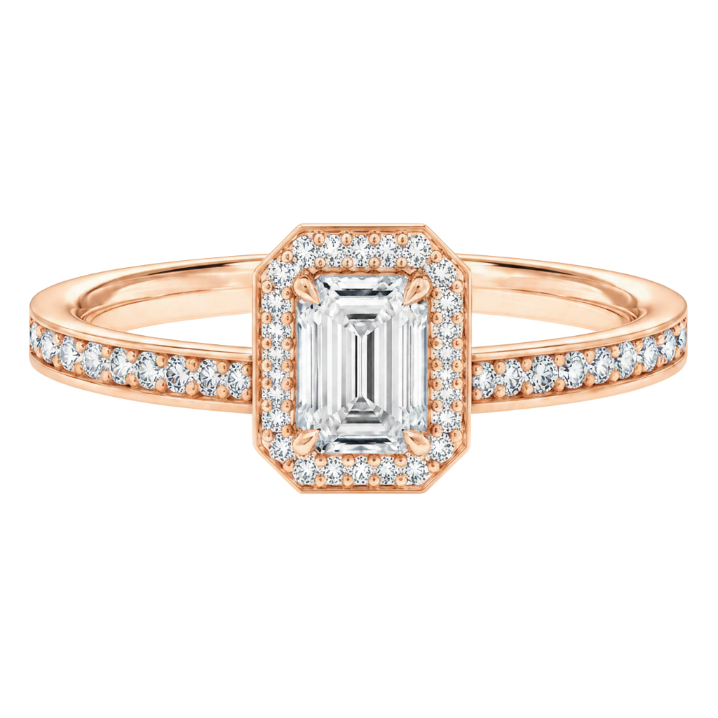 Deneuve - Emerald - Rose Gold - Channel