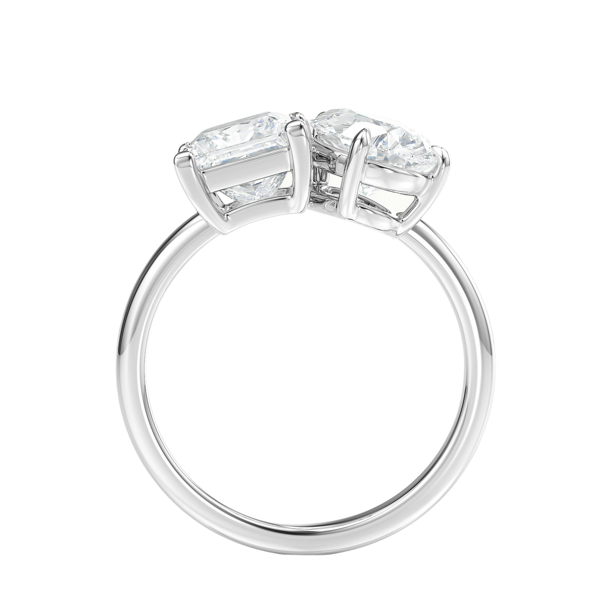 Duo - Round - White Gold - Plain