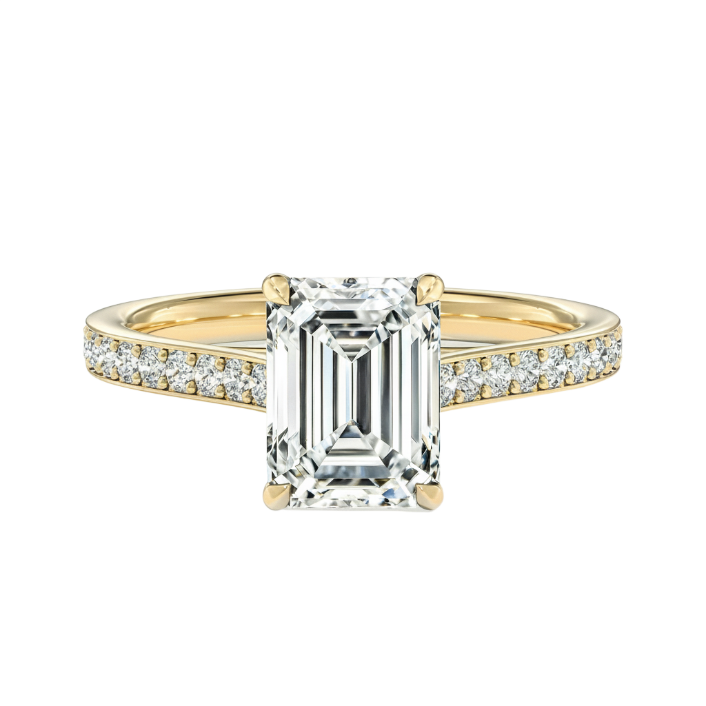 Basilica - Emerald - Yellow Gold - Pavé