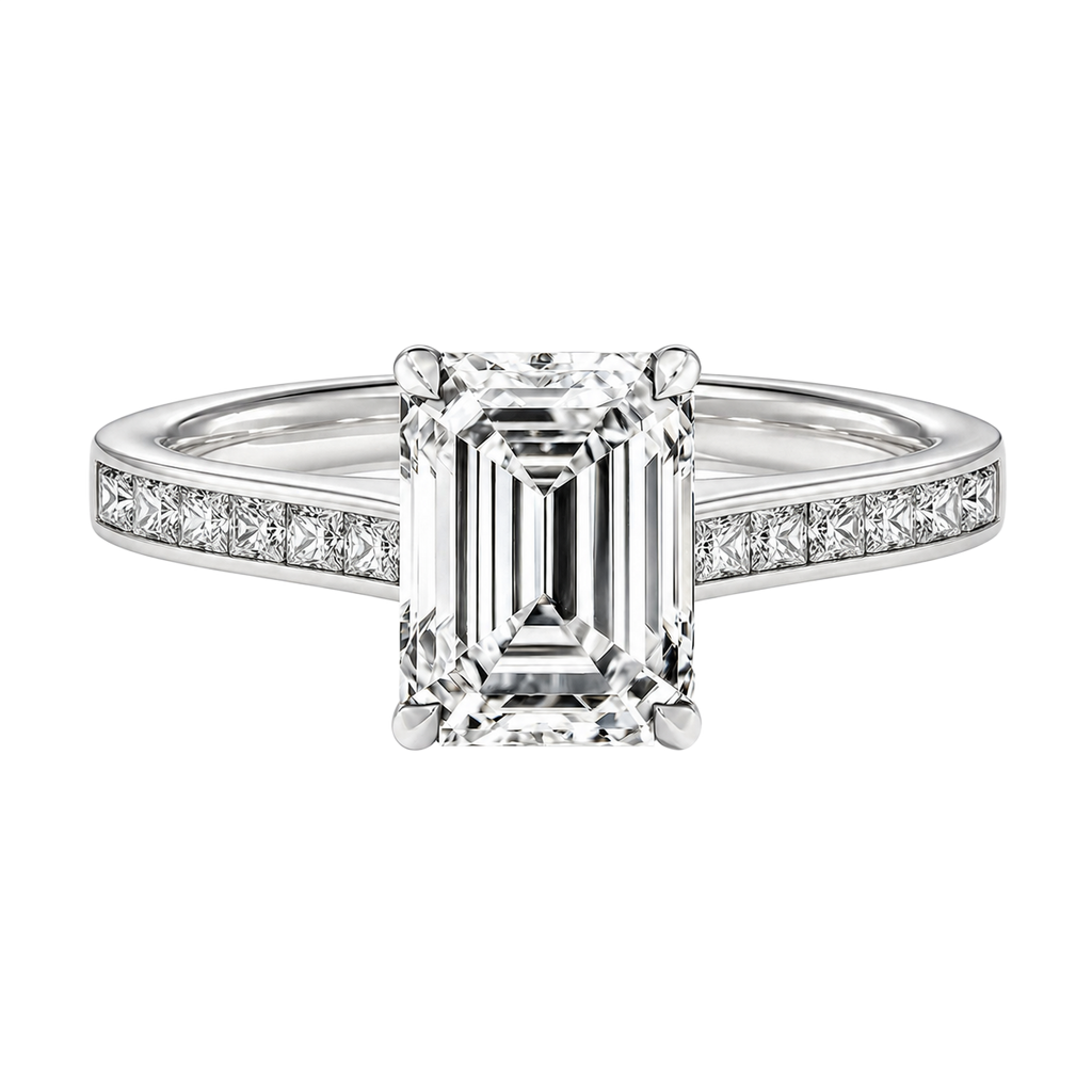 Basilica - Emerald - White Gold - Channel