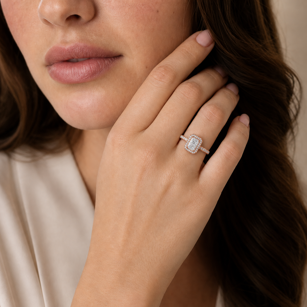 Deneuve - Radiant - Rose Gold - Pavé