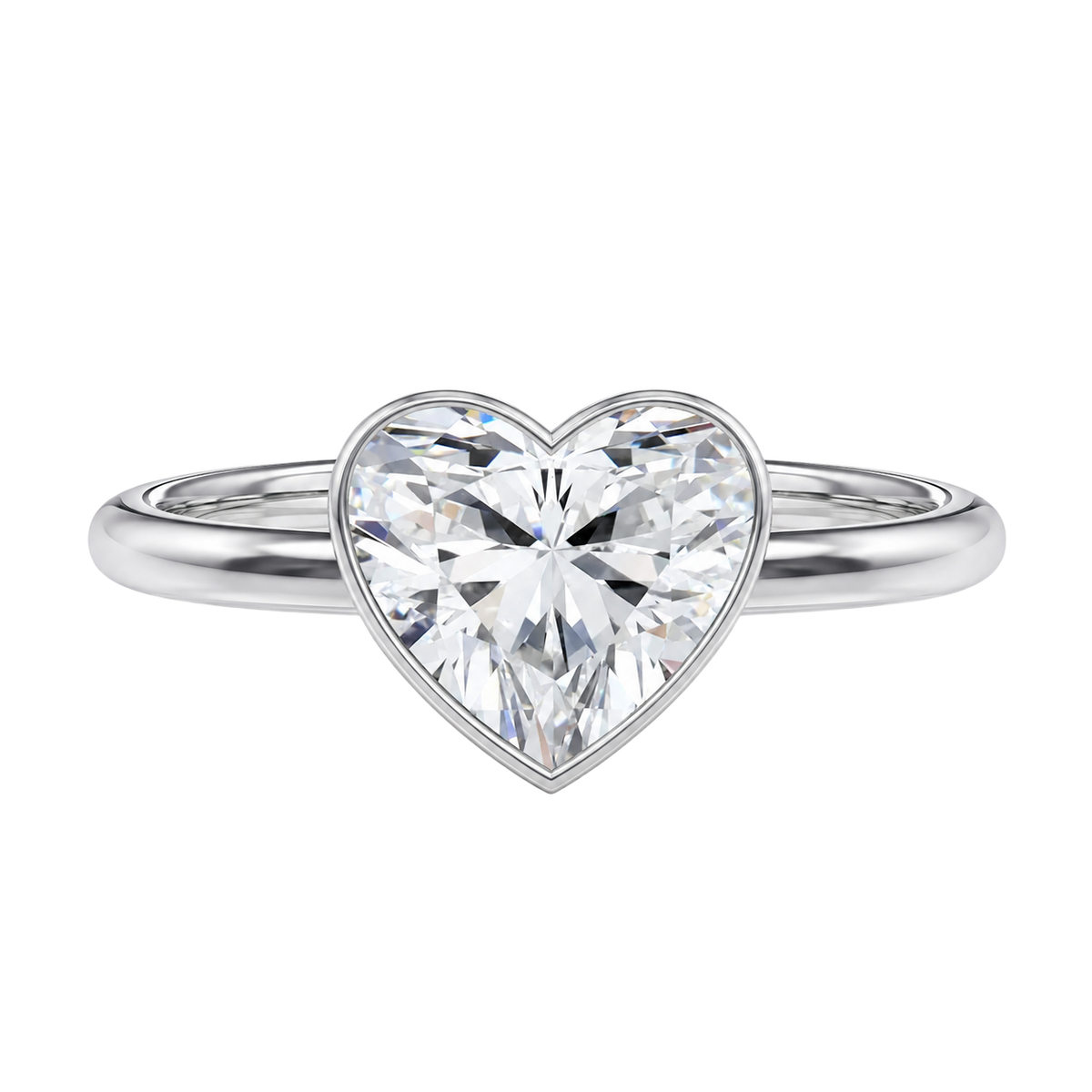 Bailey - Heart - Platinum - Plain