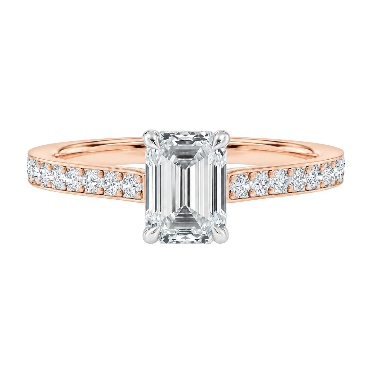 Talia - Emerald - Rose/White Tone - Pavé