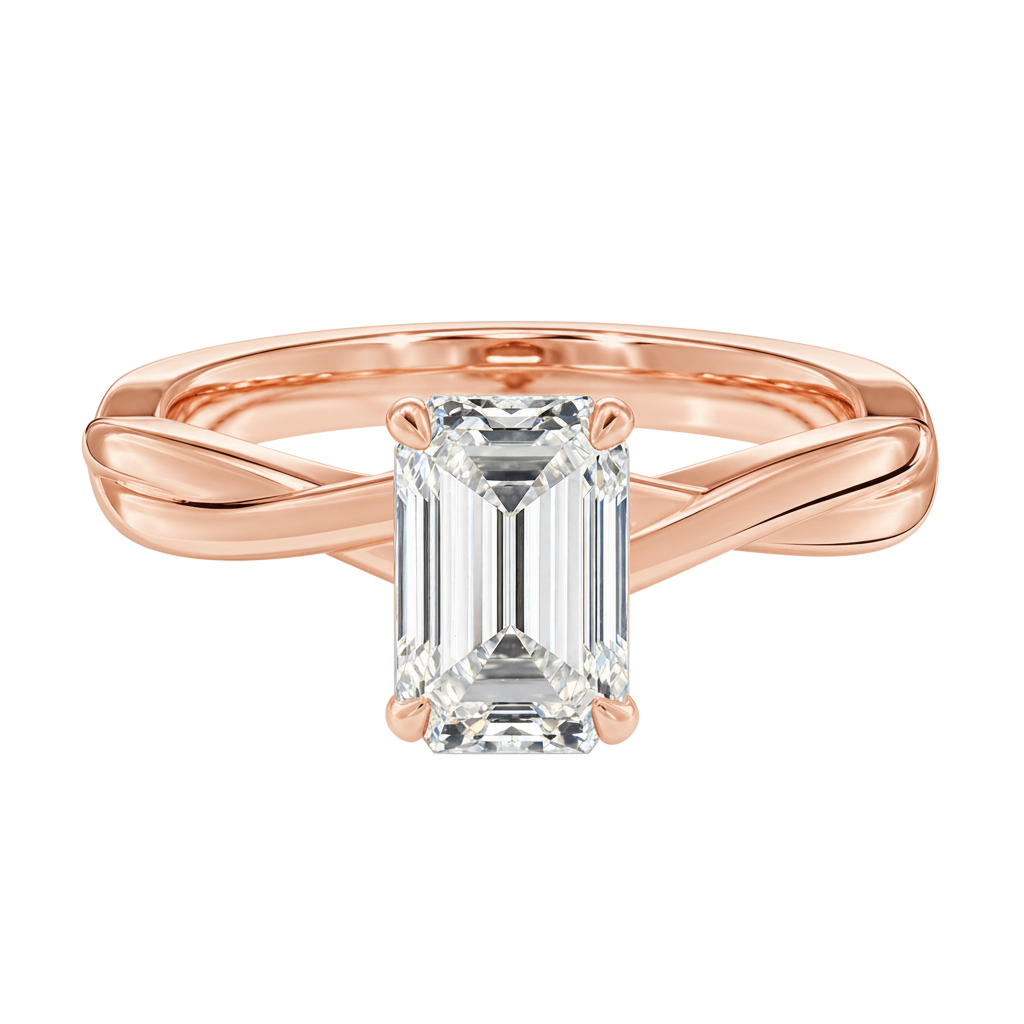 Wreath - Emerald - Rose Gold - Plain