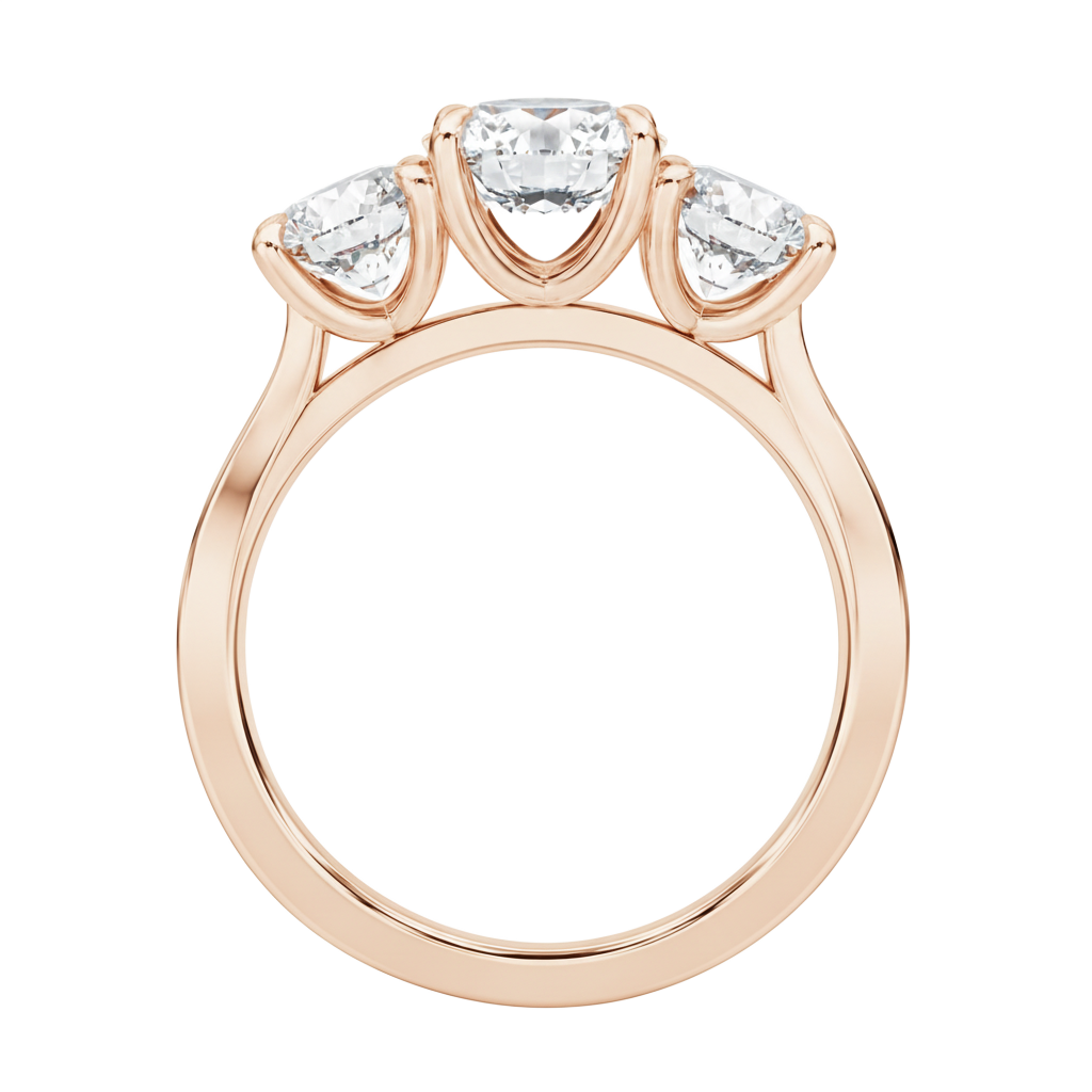 Trinity - Round - Rose Gold - Channel