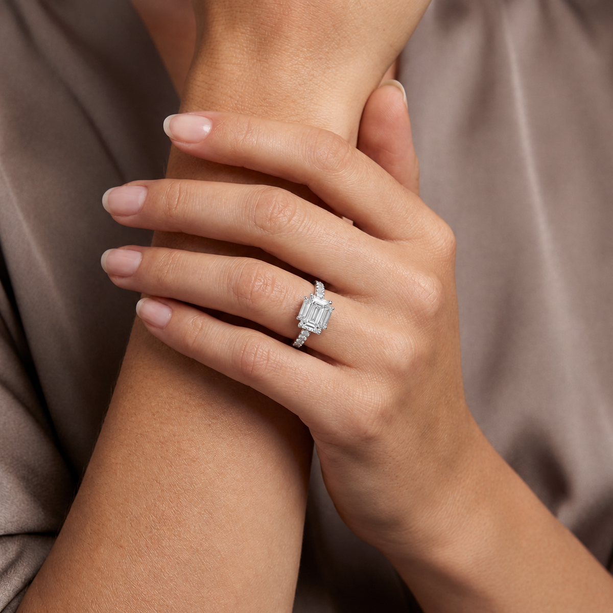 Elysium - Emerald - Rose/White Tone - Pavé