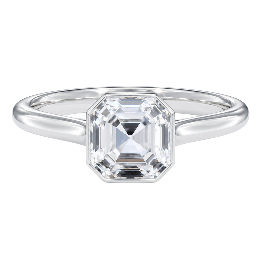 Solenne - Asscher - White Gold - Plain
