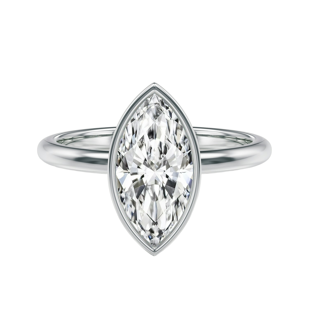 Bailey - Marquise - White Gold - Plain