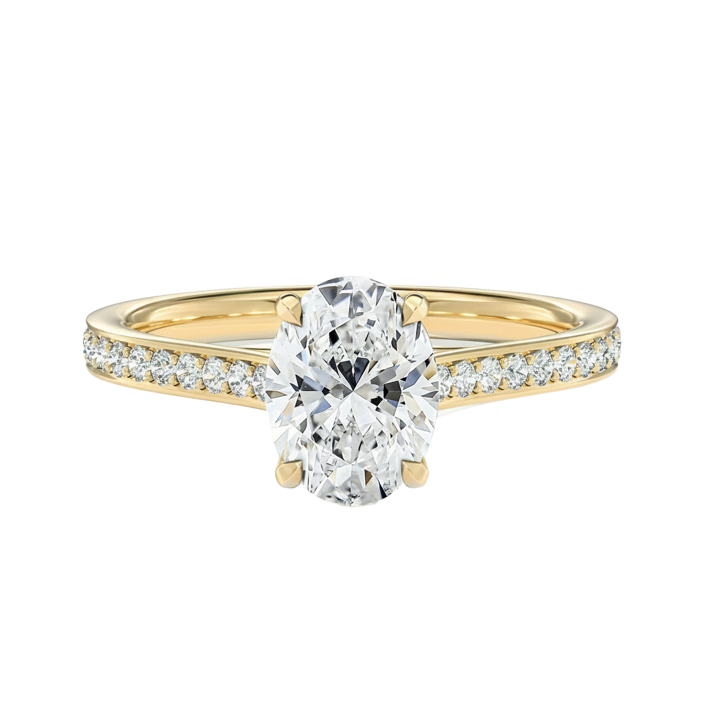 Basilica - Oval - Yellow Gold - Pavé