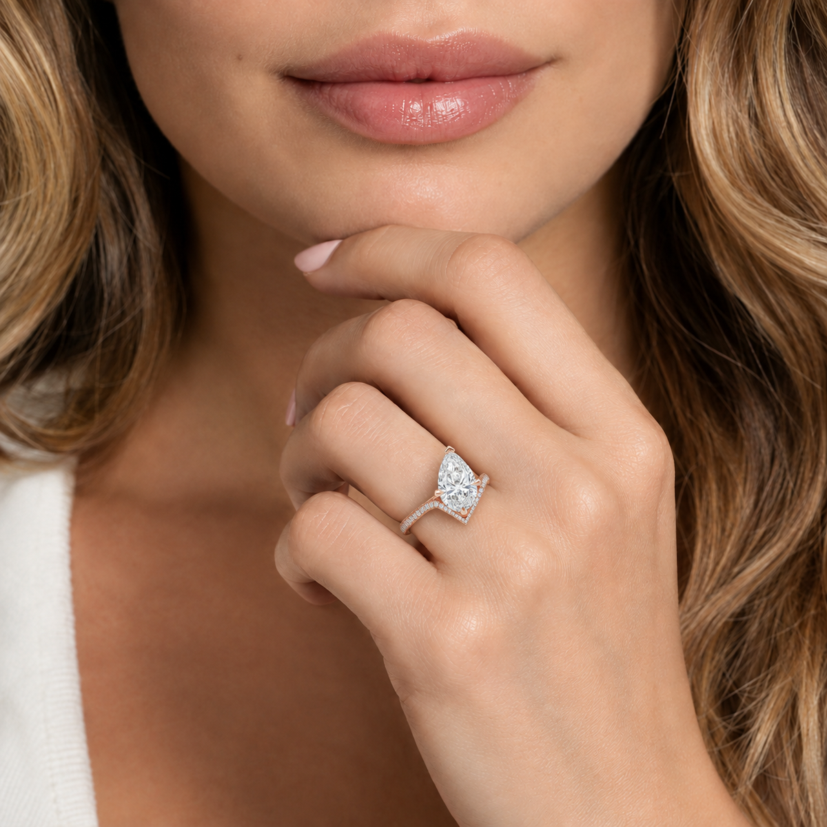 Blaire - Pear - Rose Gold - Pavé