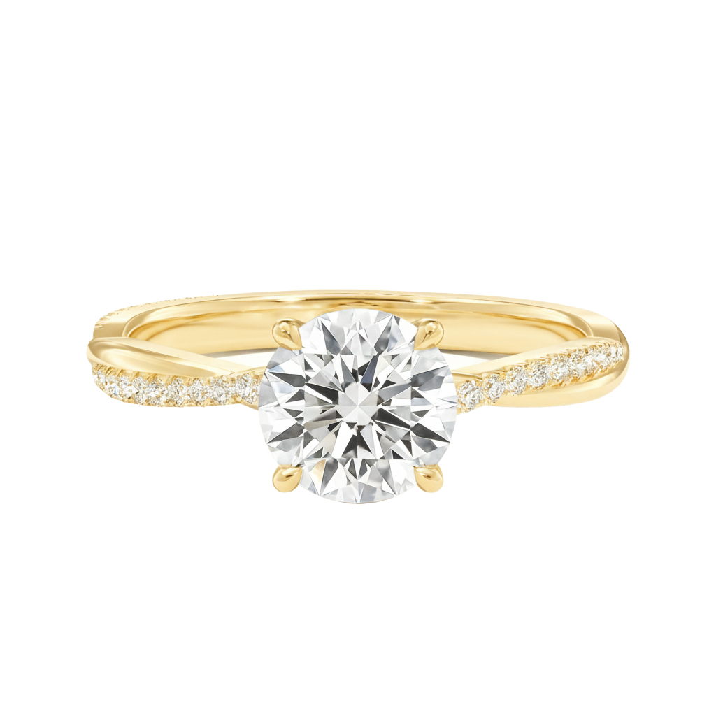 Wreath - Round - Yellow Gold - Pavé