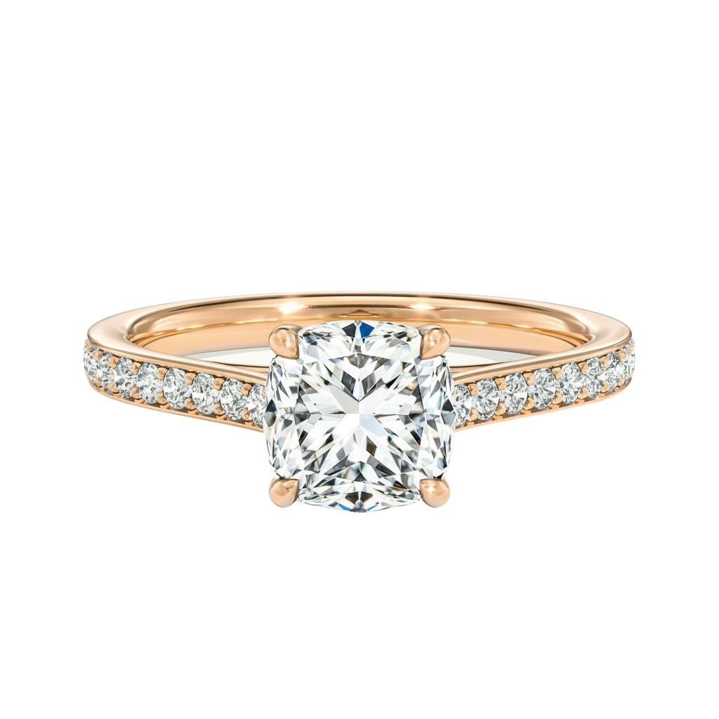 Basilica - Cushion - Rose Gold - Pavé