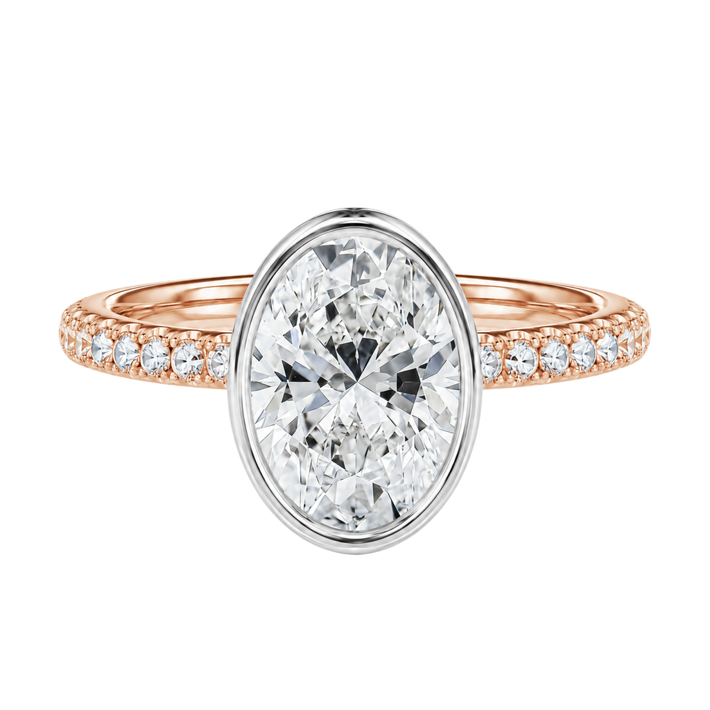 Bailey - Oval - Rose/White Tone - Pavé