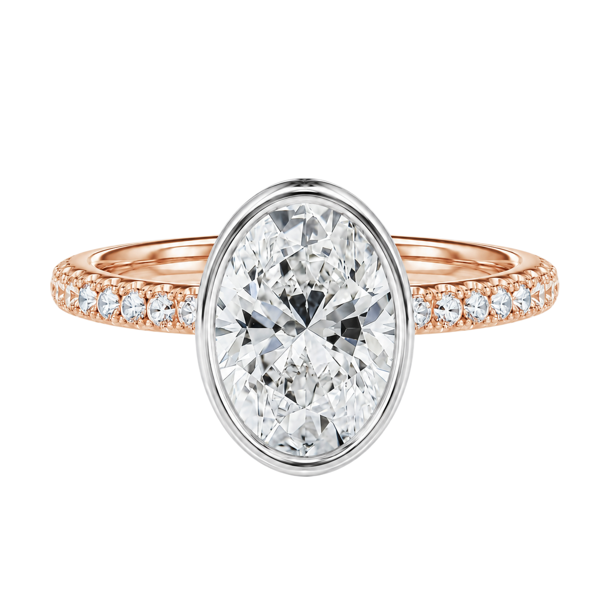 Bailey - Oval - Rose/White Tone - Pavé