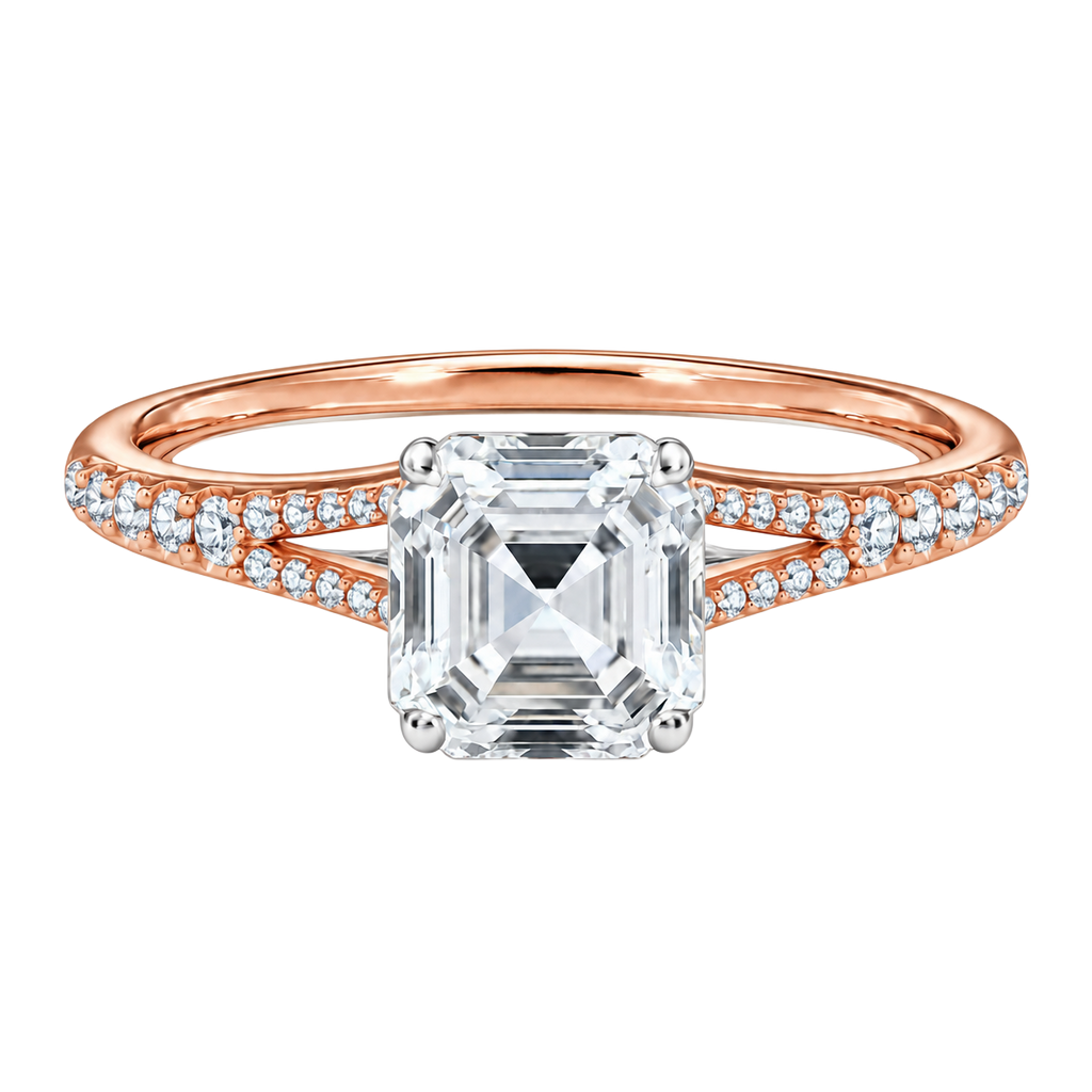 Lumiere - Asscher - Rose/White Tone - Pavé