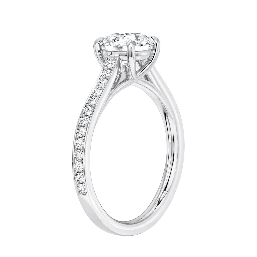 Basilica - Heart - White Gold - Pavé