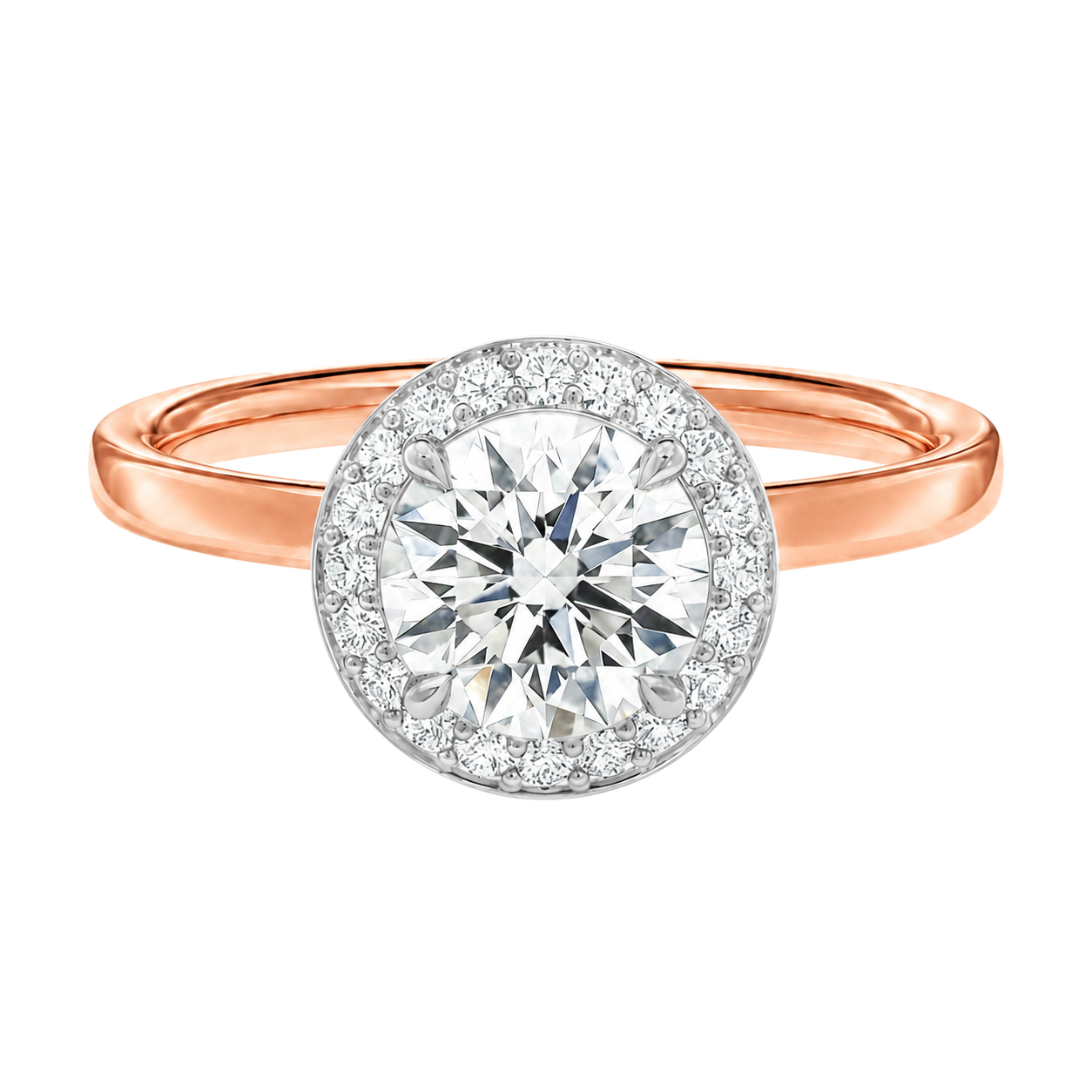 Deneuve - Round - Rose/White Tone - Plain