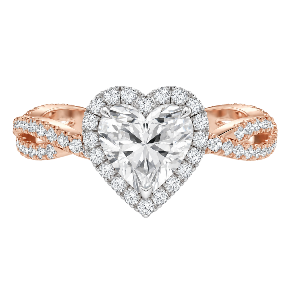 Braid - Heart - Rose/White Tone - Pavé