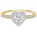 Deneuve - Heart - Yellow/White Tone - Pavé