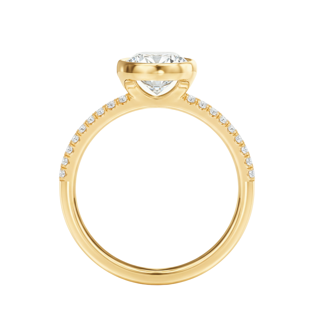 Bailey - Oval - Yellow Gold - Pavé
