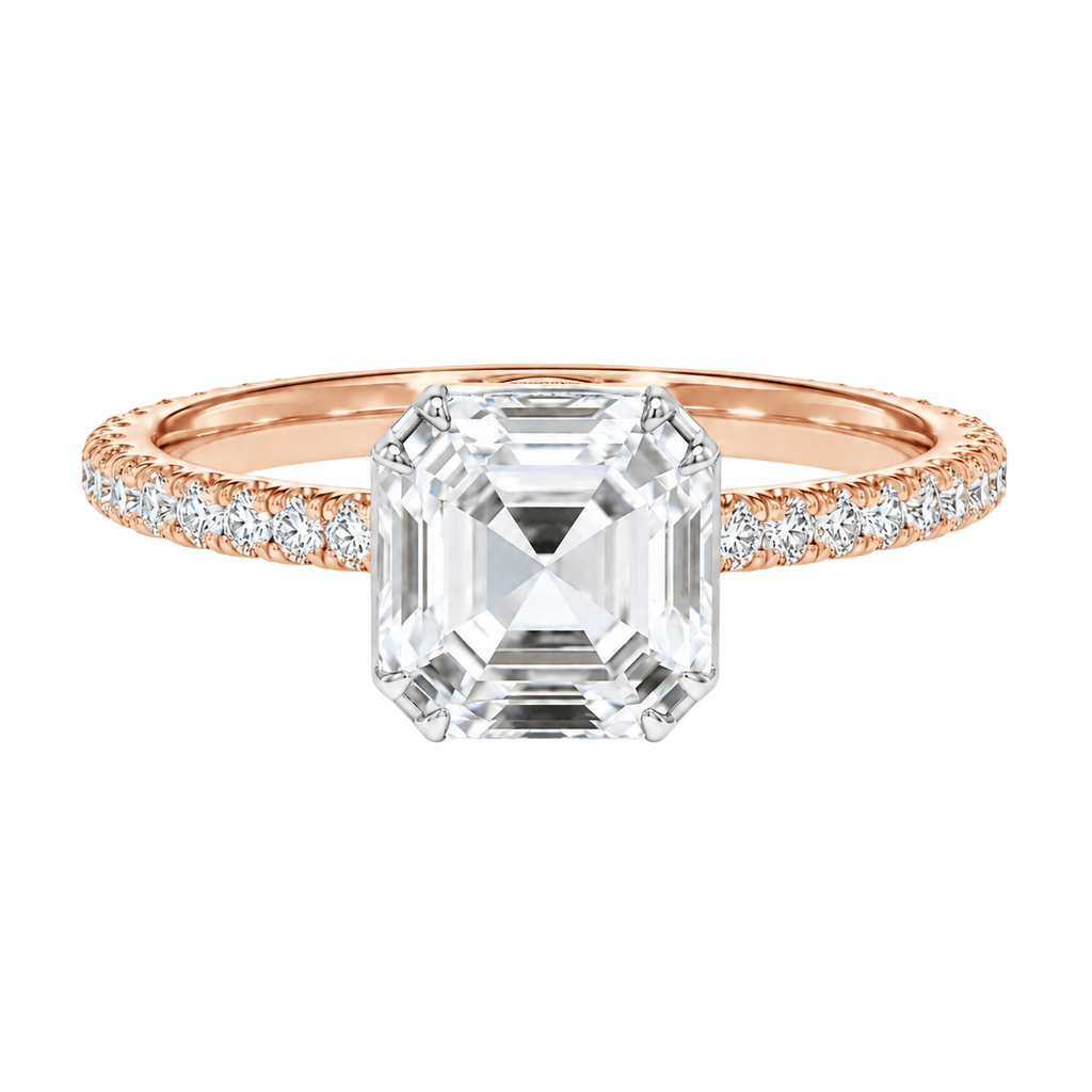 Solenne - Asscher - Rose/White Tone - Pavé