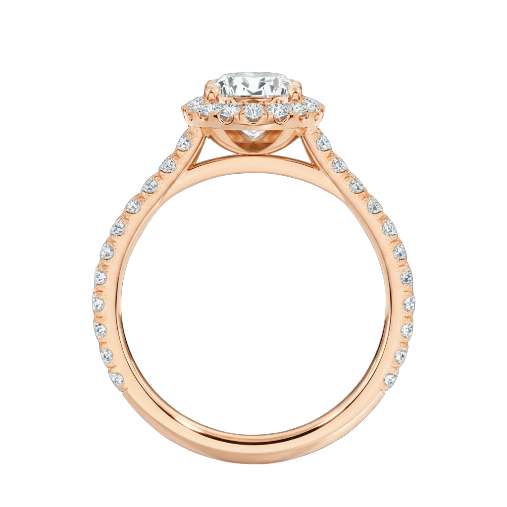 Cordelia - Emerald - Rose Gold - Pavé