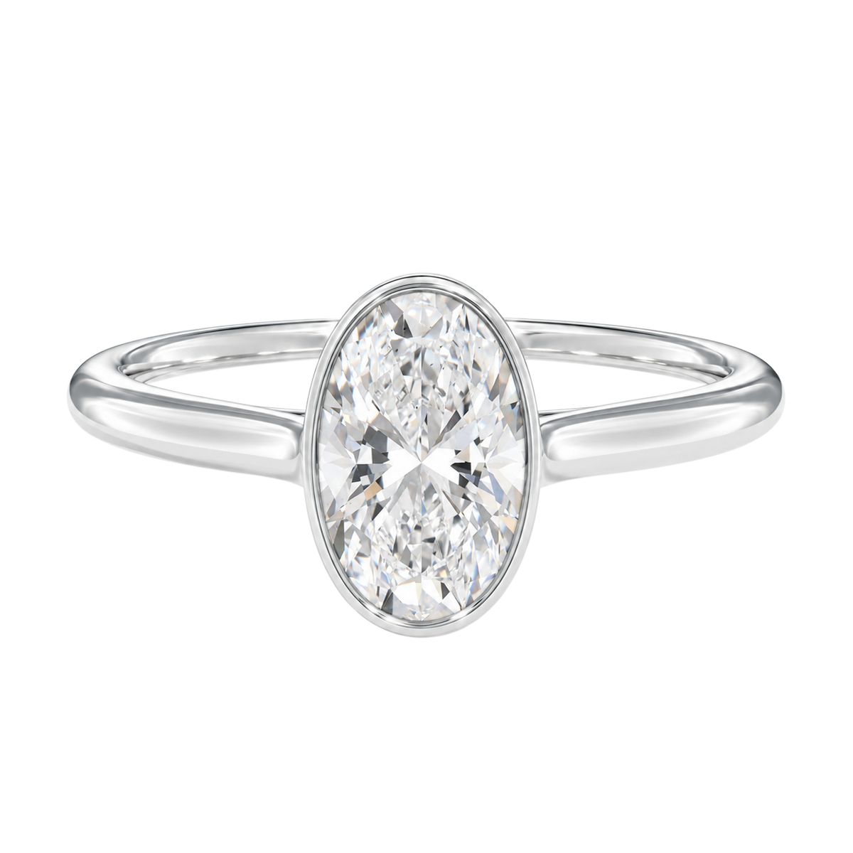 Solenne - Oval - Platinum - Plain