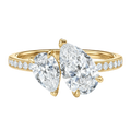 Duo - Pear - Yellow Gold - Channel